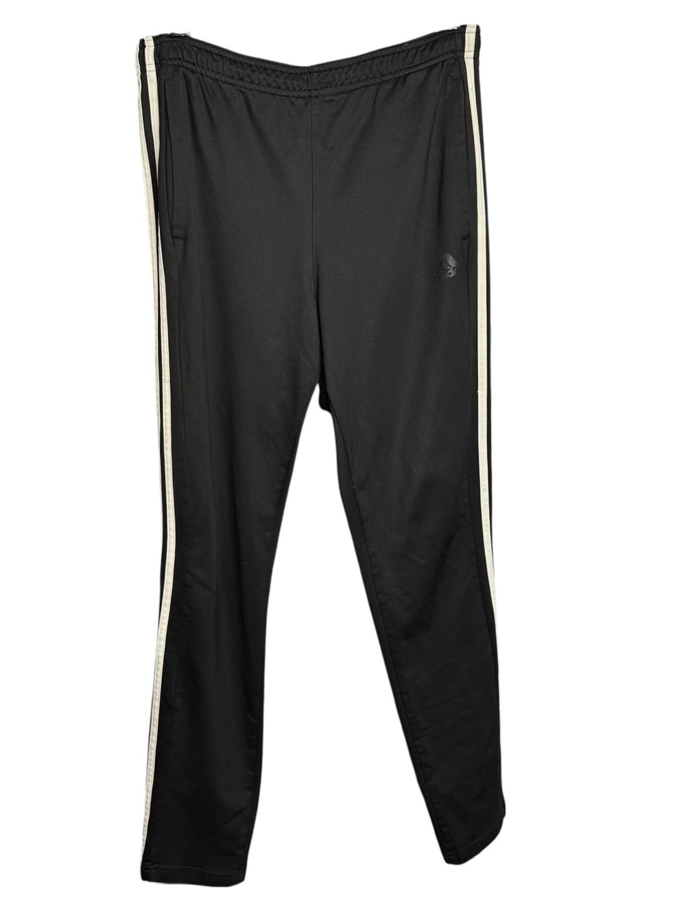 adidas Men’s Black Track Pants with White Side Stripes